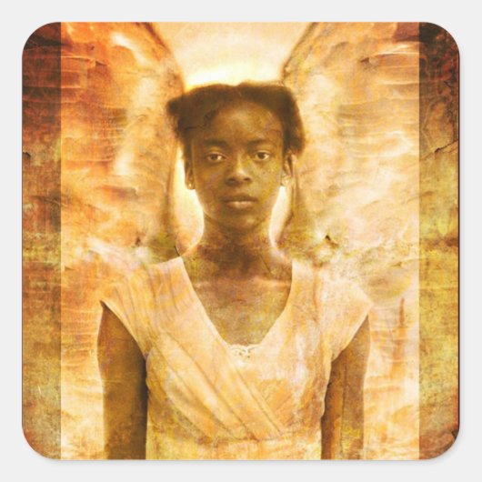 De kracht van engelen vierkante sticker (Voorkant)