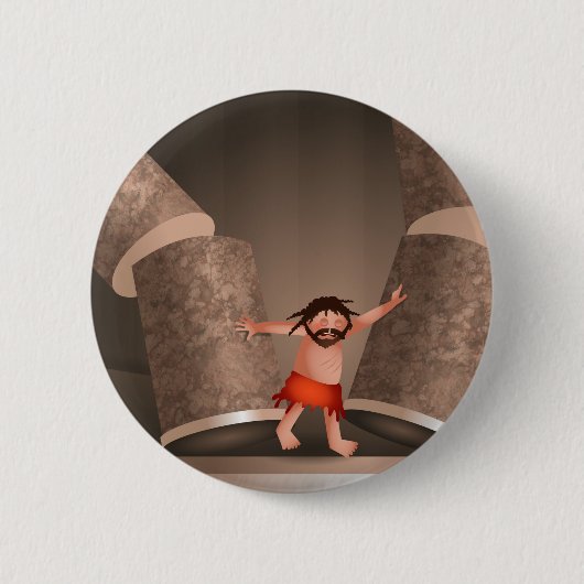 De kracht van het Bijbelverhaal van Samson Cartoon Ronde Button 5,7 Cm (Voorkant)