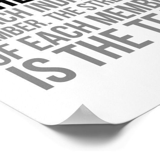 De kracht van het team is elk individueel lid poster (Hoek)