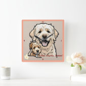 "De kracht van huisdieren" Vierkante Klok (Huis)