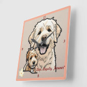 "De kracht van huisdieren" Vierkante Klok (Hoek)