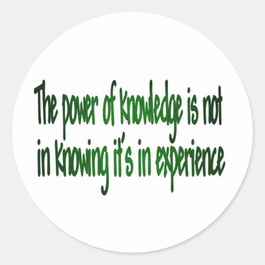 De kracht van kennis ronde sticker (Voorkant)