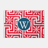 De kracht van kleuren rood en blauw blauw grijs deurmat (Voorkant)