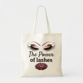 De kracht van Lashes Makeup Girly Roos Motivatie Tote Bag