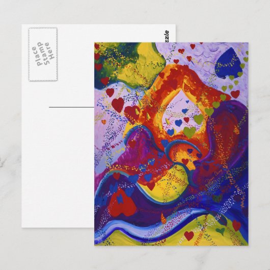 De kracht van liefde, ondergrond, hart, Abstract Briefkaart (Voorkant / Achterkant)