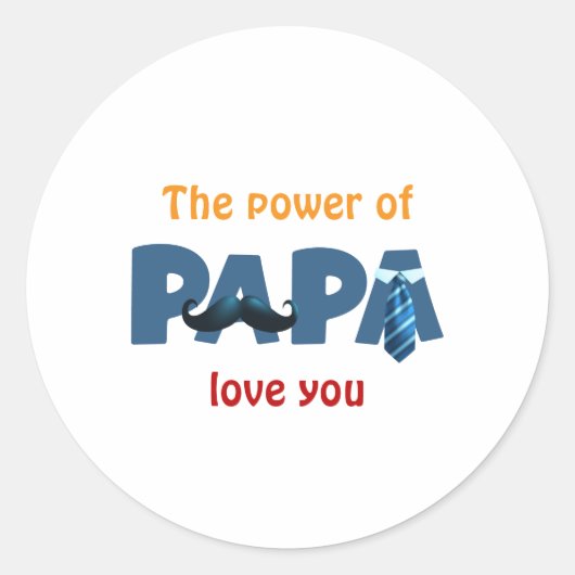 De kracht van papa ronde sticker (Voorkant)