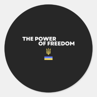 De Kracht Van Vrijheid Trident Oekraïense Vlag Sym Ronde Sticker