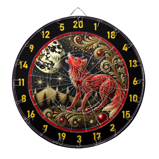 De kracht van Wolf inspireert focus en overwinning Dartbord (Voorkant)