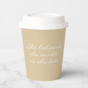 De kracht van Workday Coffee Takeaway Beige White Papieren Bekers
