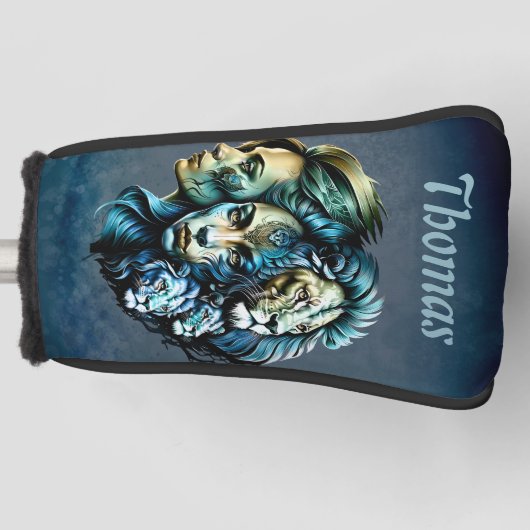 De krachtige Aanwezigheid van Leeuwen Golfheadcover (Voorkant)