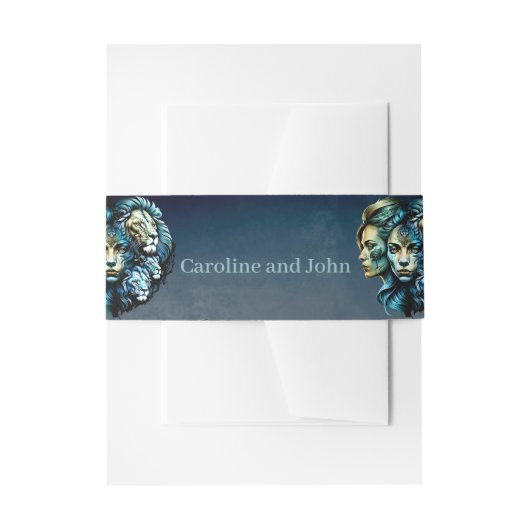 De krachtige Aanwezigheid van Leeuwen Uitnodigingen Wikkel (Voorkant Voorbeeld)