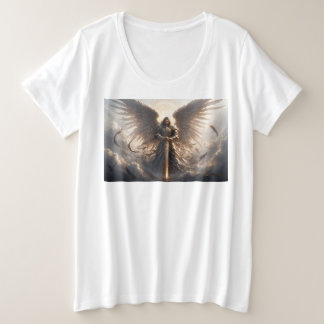 De krachtige St Michael de Aartsengel Plus Size T- Grote Maat T-shirt