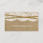 De Kraft, Kant & Zonnebloem Bruiloft Escort Kaarte Plaatskaartje (Achterkant)