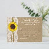 De Kraft, Kant & Zonnebloem Collectie RSVP-kaarten RSVP Kaartje (Staand voorkant)