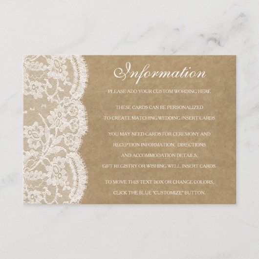 De Kraft & Lace bruiloft Collectie Detail Kaarten (Voorkant)