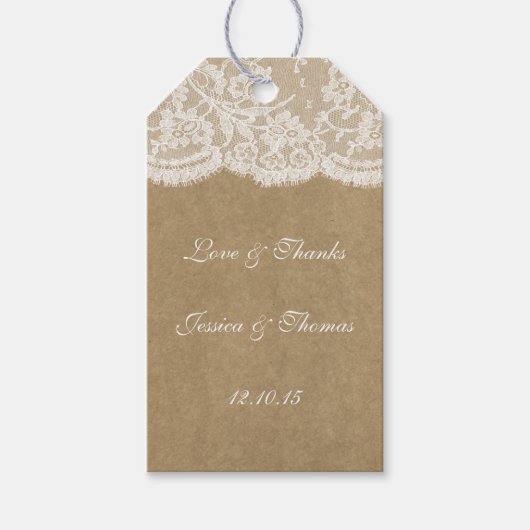 De Kraft & Lace bruiloft Collectie Labels Cadeaulabel (Voorkant)