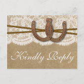 De Kraft, Lace & Horseshoe Collectie RSVP Uitnodiging Briefkaart (Voorkant)