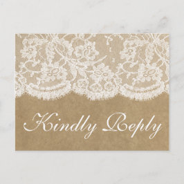 De Kraft & Lace Huwelijkscollectie RSVP Uitnodiging Briefkaart
