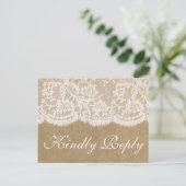 De Kraft & Lace Huwelijkscollectie RSVP Uitnodiging Briefkaart (Staand voorkant)