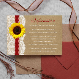 De Kraft, Lace & Sunflower Collectie - Rood Informatiekaartje