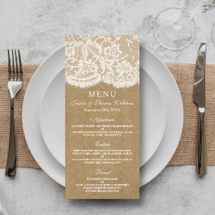 De Kraft & Lace Wedding Collectie Menu Sjablonen