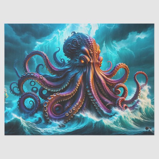 De Kraken Octopus Monster Decoupage Tissuepapier (Voorkant)