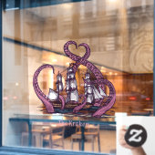 De Kraken Octopus Zeilschip Zeevaart Raamsticker (Cafe Raam)
