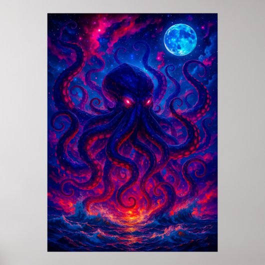 De Kraken stijgt op uit de Ocean Fantasy Poster (Voorkant)