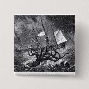 De Kraken Vierkante Button 5,1 Cm