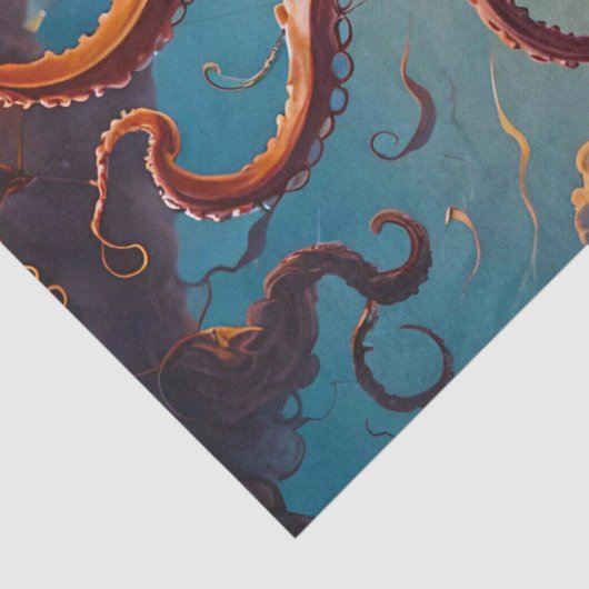 De Kraken Zee Monster Decoupage Tissuepapier (Detail)