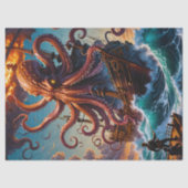 De Kraken Zee Monster Decoupage Tissuepapier (Voorkant)