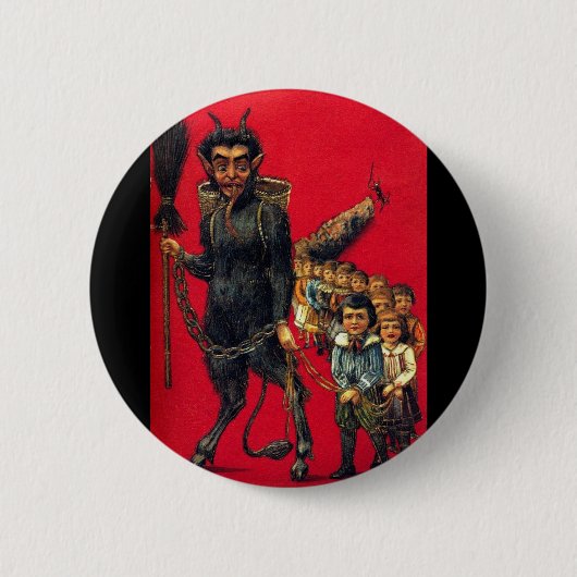 De Krampus Ronde Button 5,7 Cm (Voorkant)