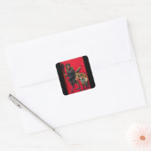 De Krampus Vierkante Sticker (Envelop)