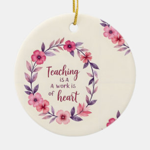 De krans van de liefde van de leraar keramisch ornament