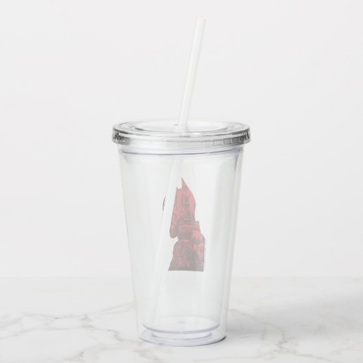 De krant Batman Silhouette Acryl Drinkbeker (Achterkant)