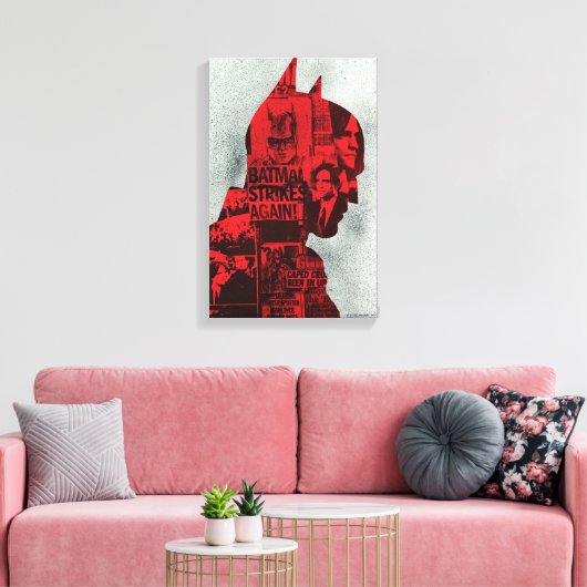 De krant Batman Silhouette Canvas Afdruk (Insitu (Woonkamer))