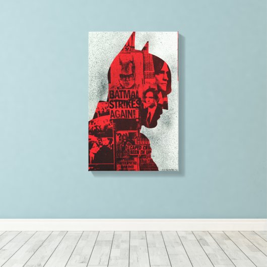 De krant Batman Silhouette Canvas Afdruk (Insitu (Houten vloer))