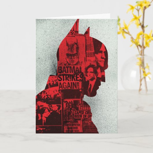De krant Batman Silhouette Kaart (Gele Bloem)