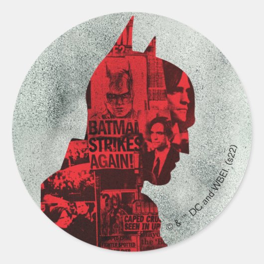 De krant Batman Silhouette Ronde Sticker (Voorkant)