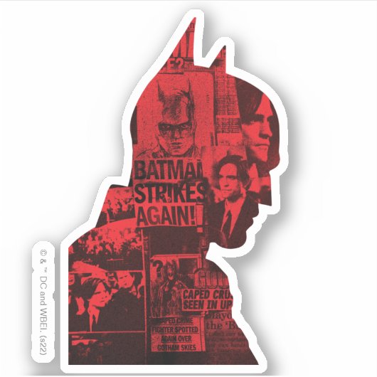 De krant Batman Silhouette Sticker (Voorkant)