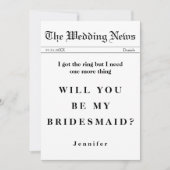 De krant heeft de ring als mijn bruidsmeisje kaart (Voorkant)