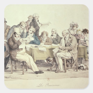 De krant vierkante sticker