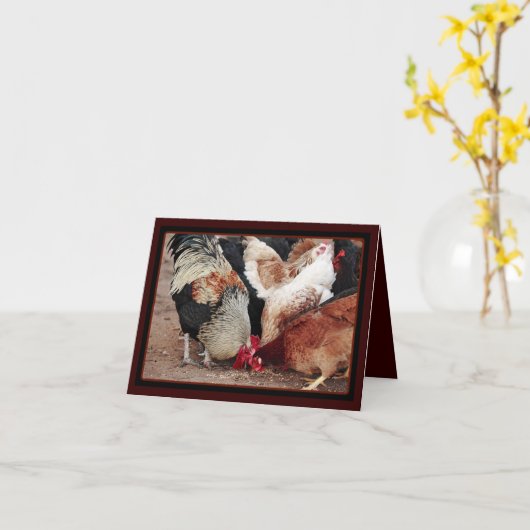 De Kras van de kip Kaart (Gele Bloem)