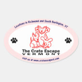 De krat ontsnapping ovale Sticker (Voorkant)