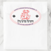 De krat ontsnapping ovale Sticker (Tas)