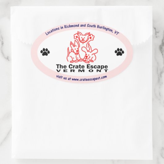 De krat ontsnapping ovale Sticker (Tas)