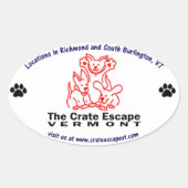 De krat ontsnapping ovale Sticker (Voorkant)