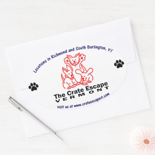 De krat ontsnapping ovale Sticker (Envelop)