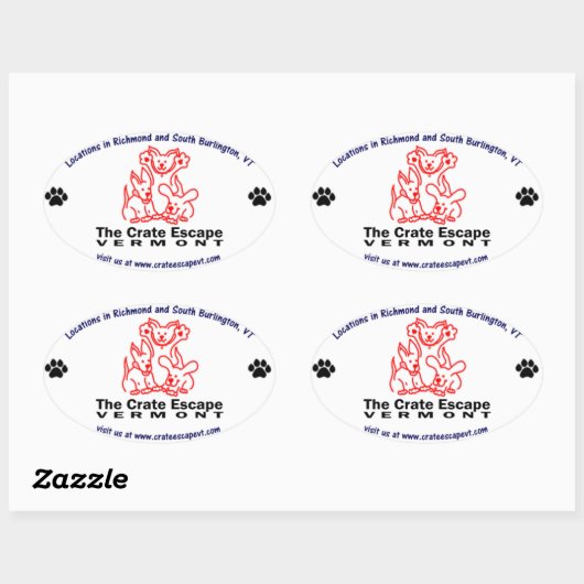 De krat ontsnapping ovale Sticker (Vel)
