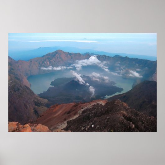 De krater van Rinjani Poster (Voorkant)